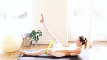 toned thighs tight abs Pilates Fitball workout - CORE & lower body burner