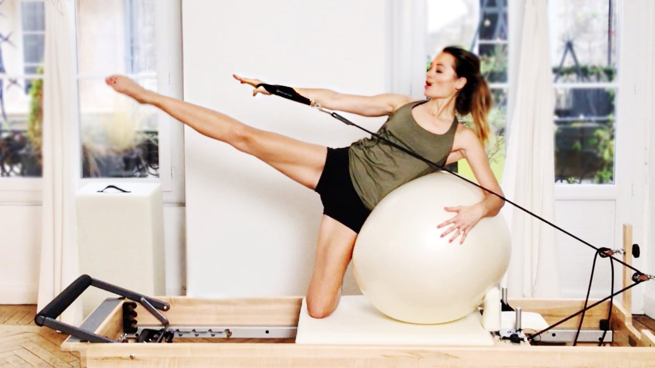 Fitball Play Date! PILATES Reformer workout by Gone Adventuring